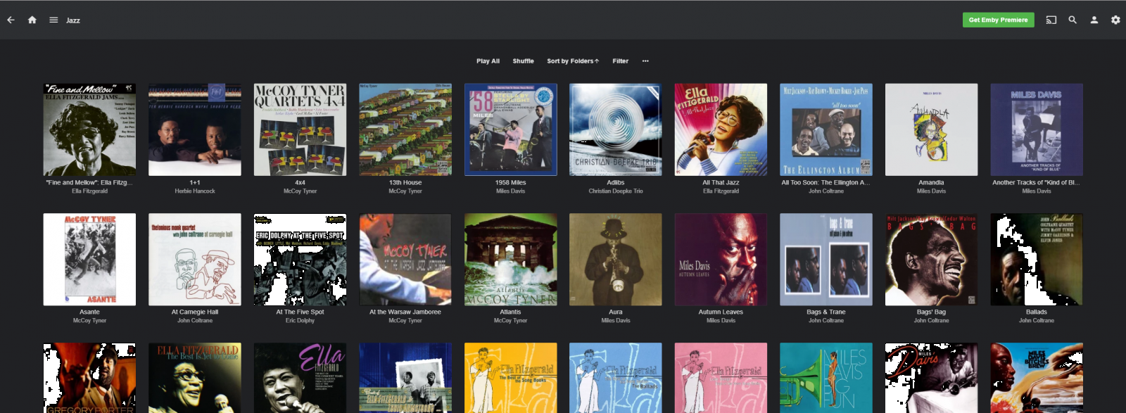 Is it possible to organize by artist instead of by album under music