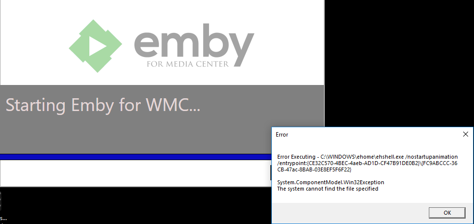 windows media center update error