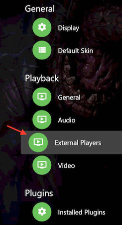 emby theater external player support