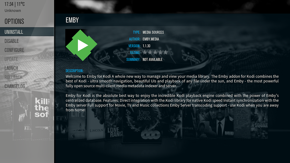 emby server kodi openelec
