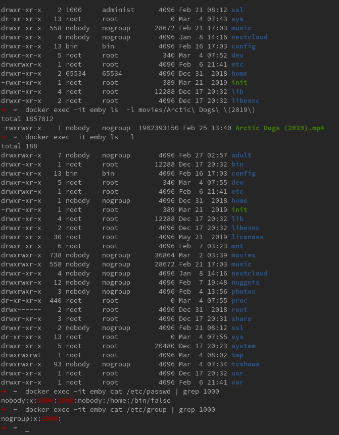 setting up media for emby server