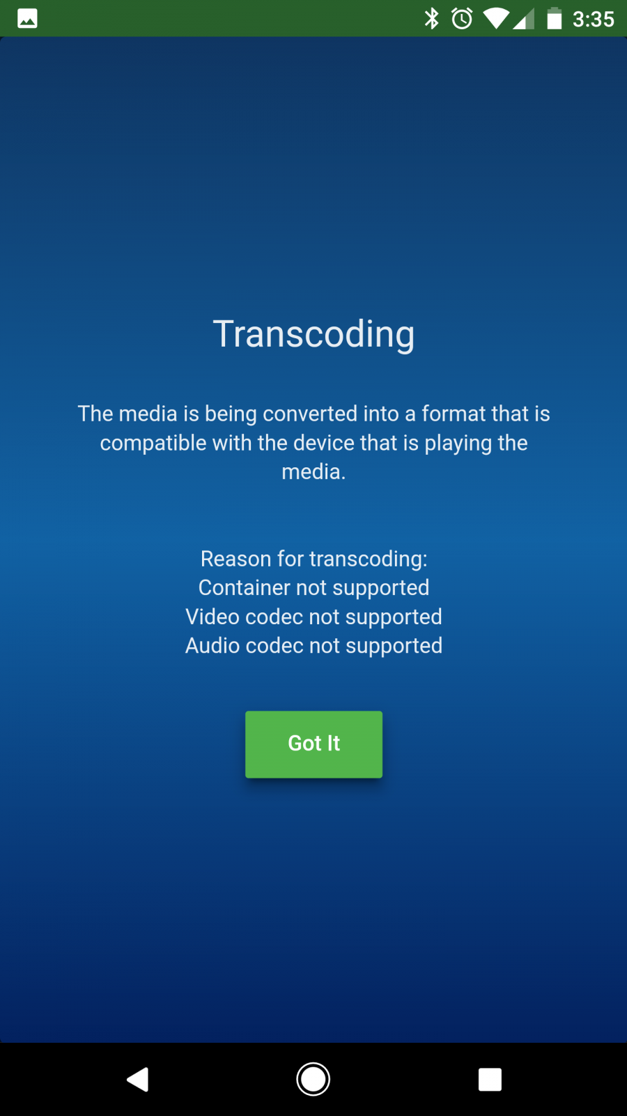 Live Tvu003d Direct Play; Recorded Tvu003d Transcoding - Android TV / Fire TV