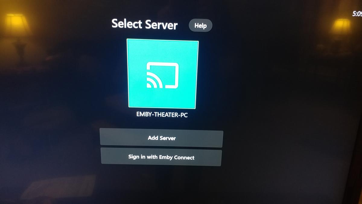 manually connect emby server to roku app