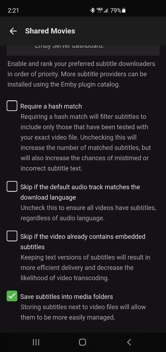 Automatically downloading forced subtitles General/Windows Emby