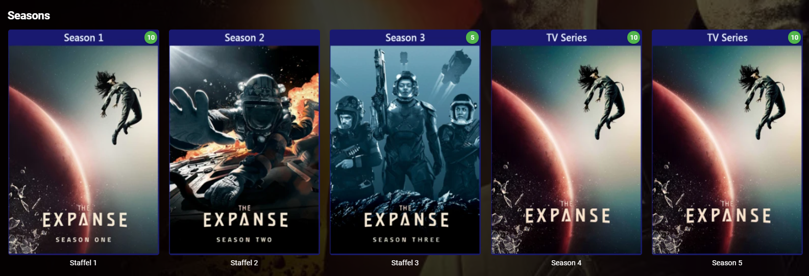 TvShows - All Seasons of show use Season 1 Metadata - General/Windows -  Emby Community