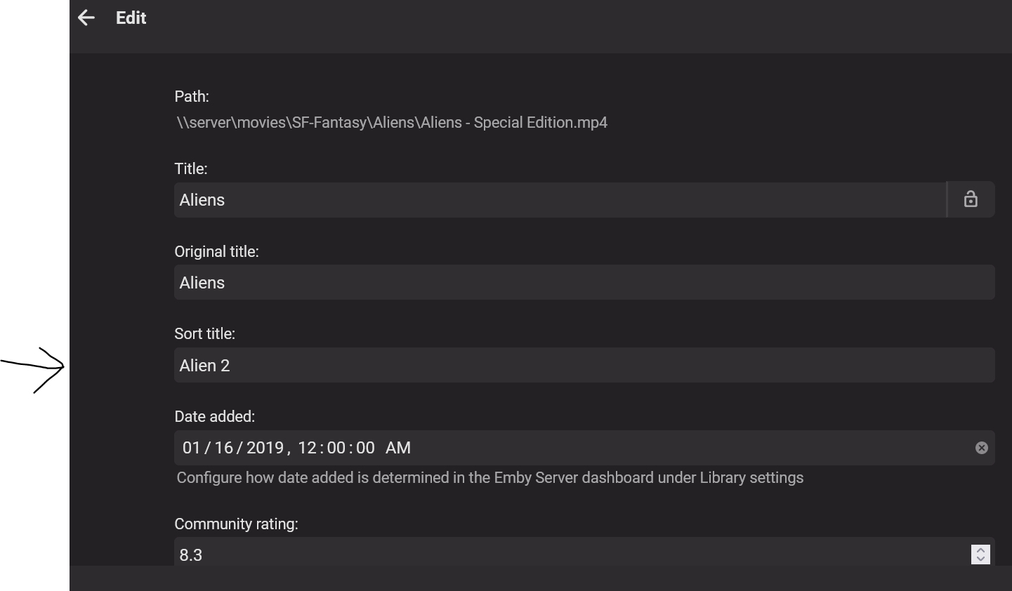 Emby isn't sorting by Sort Title field correctly - General/Windows ...