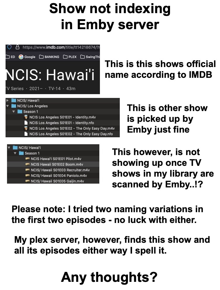 NCIS Hawaii vs Hawai'i not indexing in Emby server.jpg