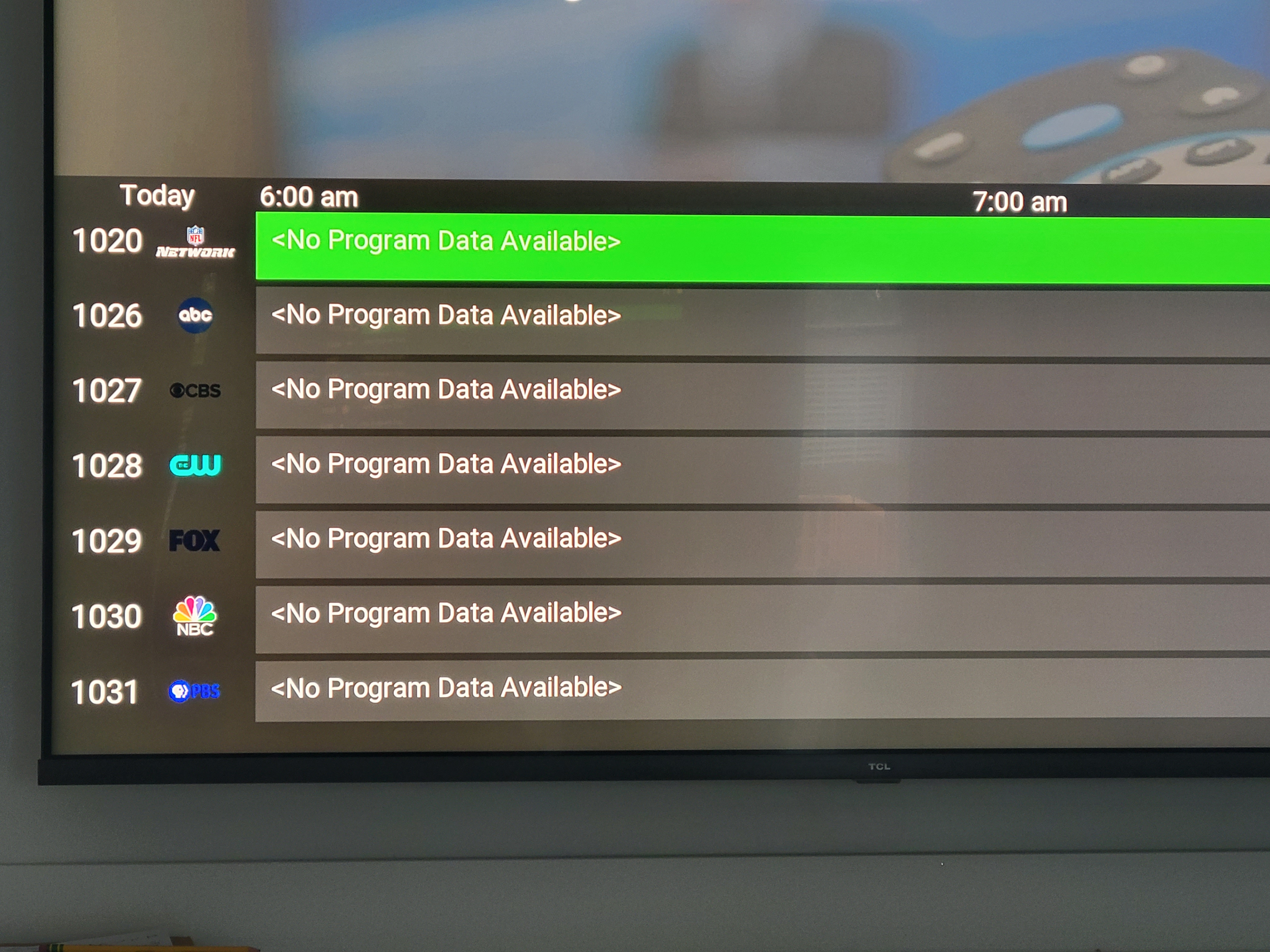 Live TV program data not available - Roku