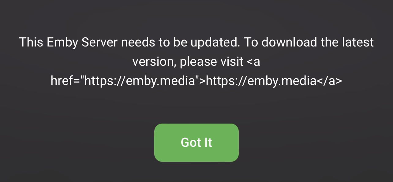 This Emby Server needs to be updated multiple clients Linux Emby
