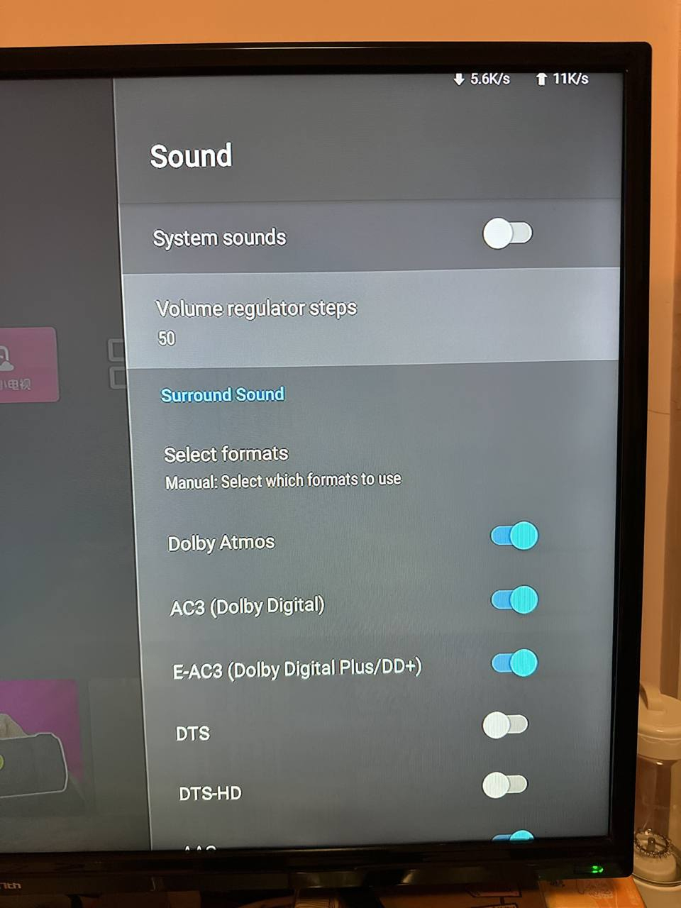 Does ETA lack option to downmix audio to AAC like Android TV? Android