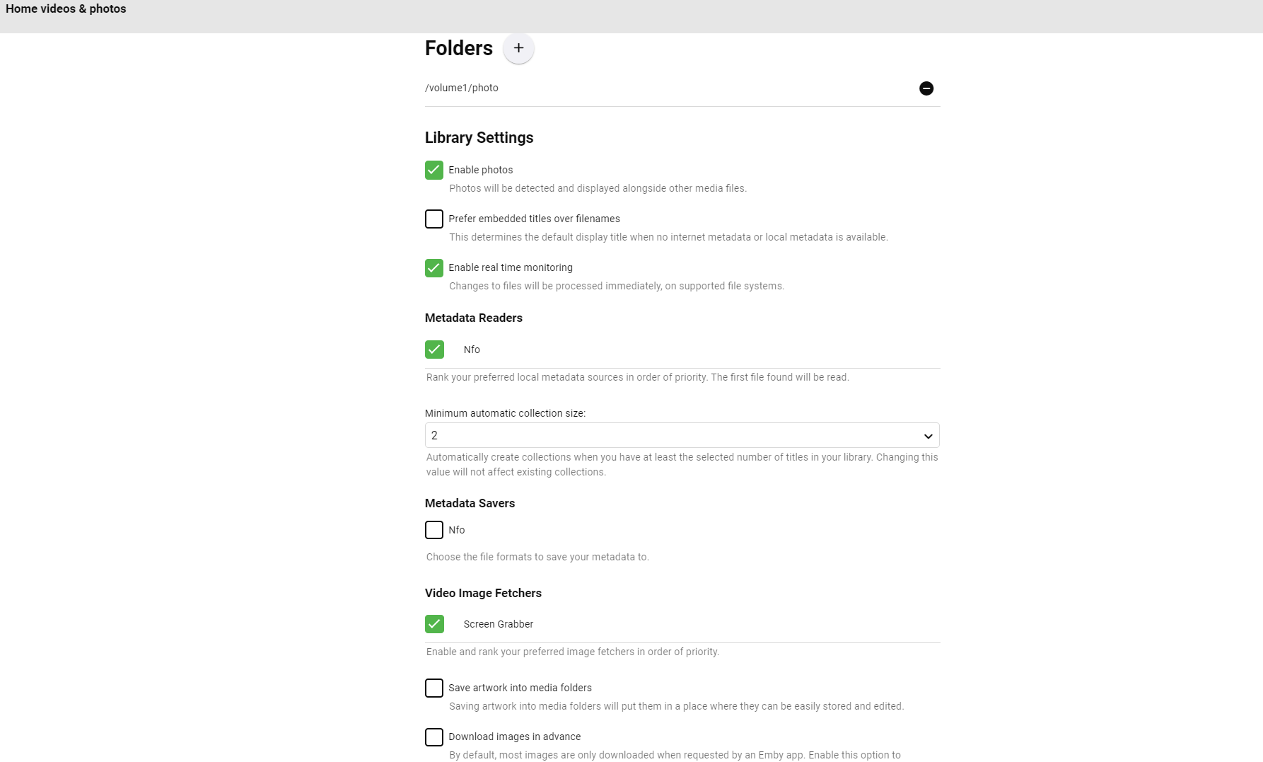 Home videos & photos not showing my files Synology Emby Community