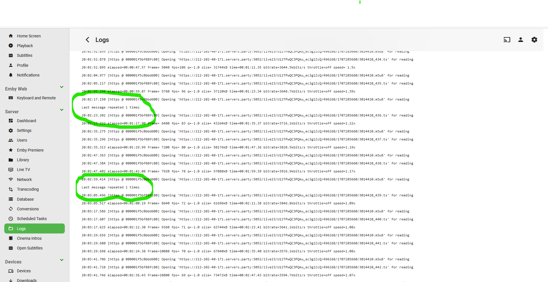 Message in logs General/Windows Emby Community
