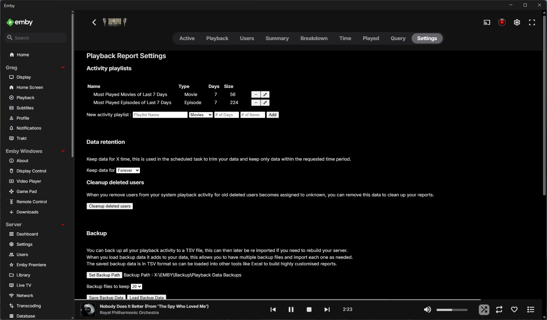 Playback Reporting Plugins Emby Community