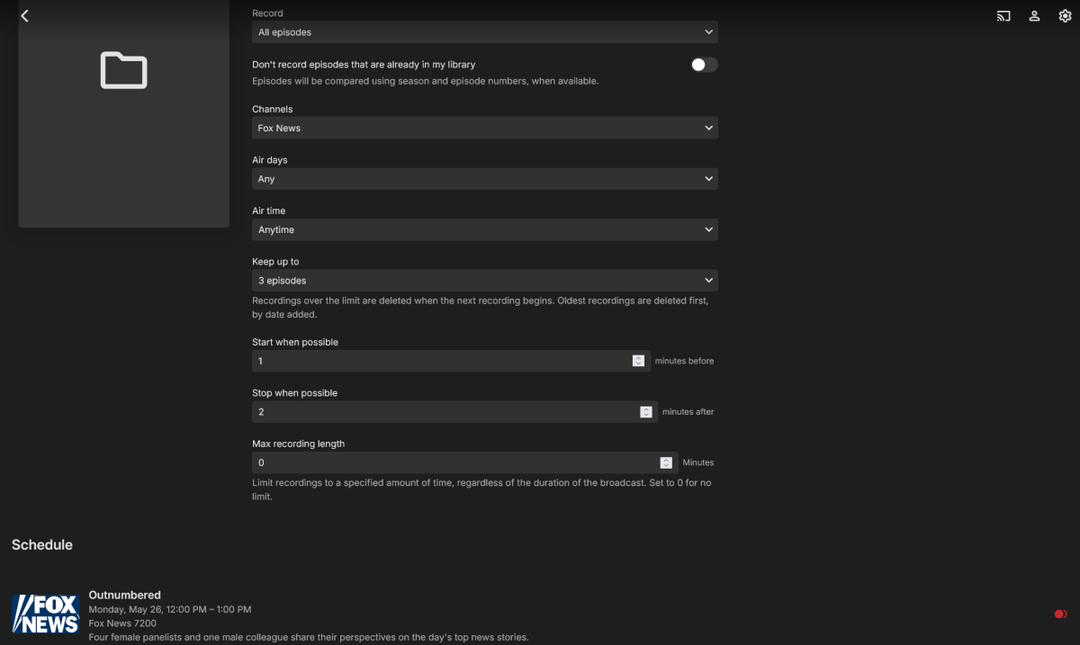 Live TV - series, working note red record icon.png