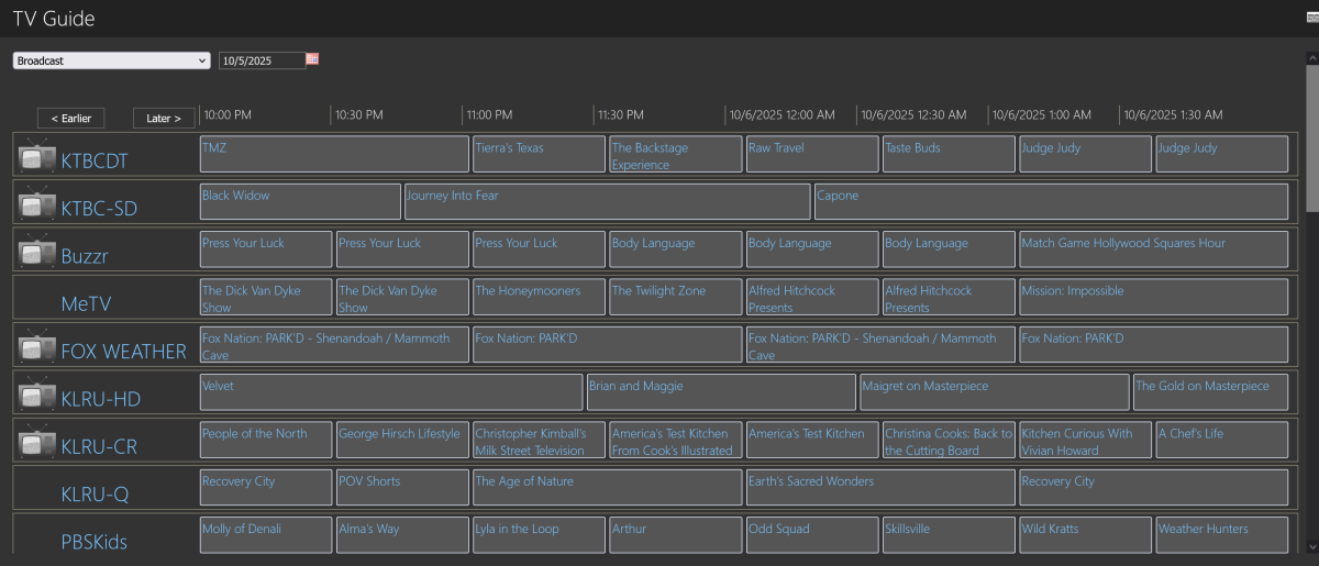 Screenshot Correct Showing Shows on Later TV Guide - WebMediaPortal.png