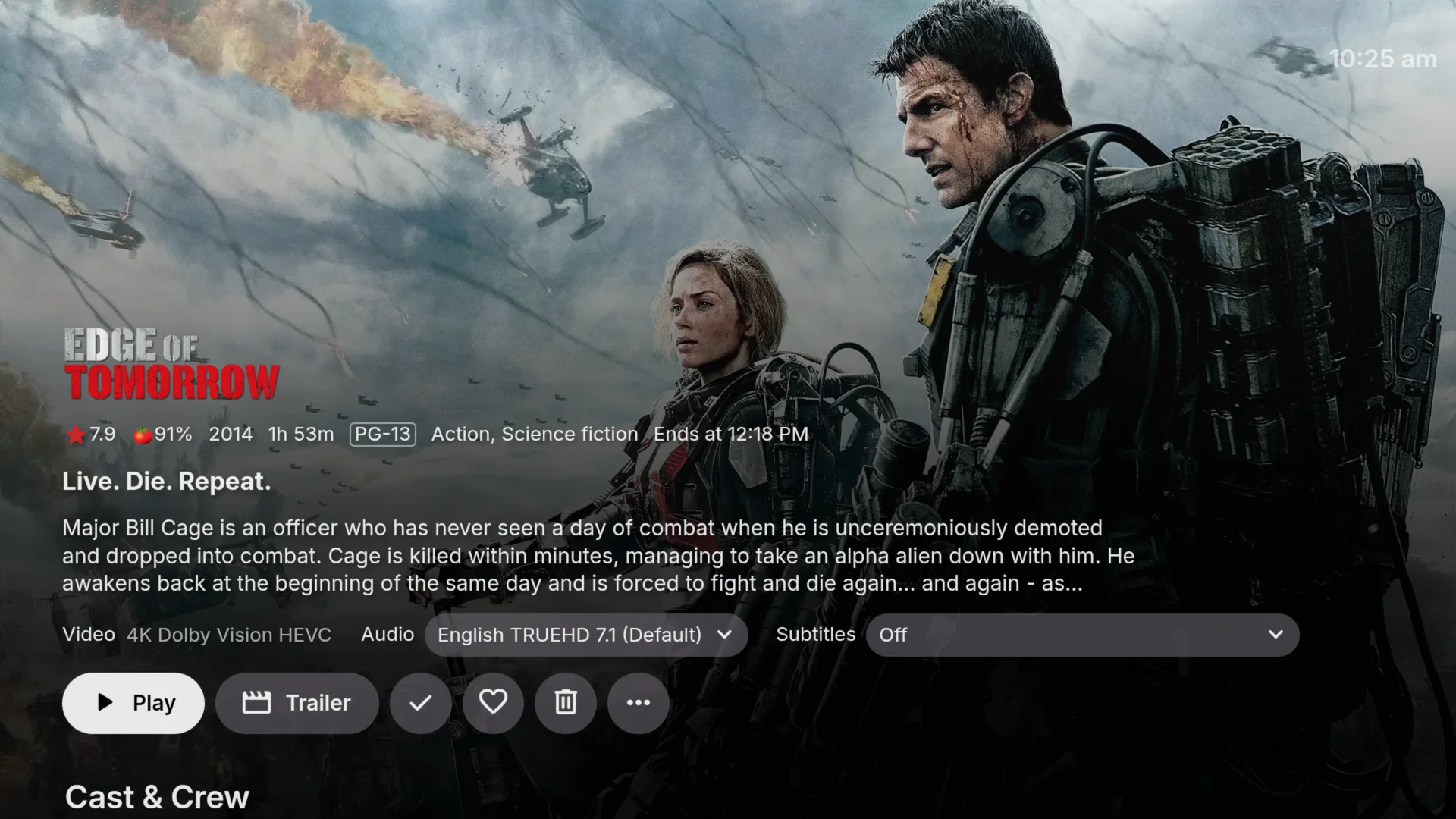 Emby movie details on Android TV