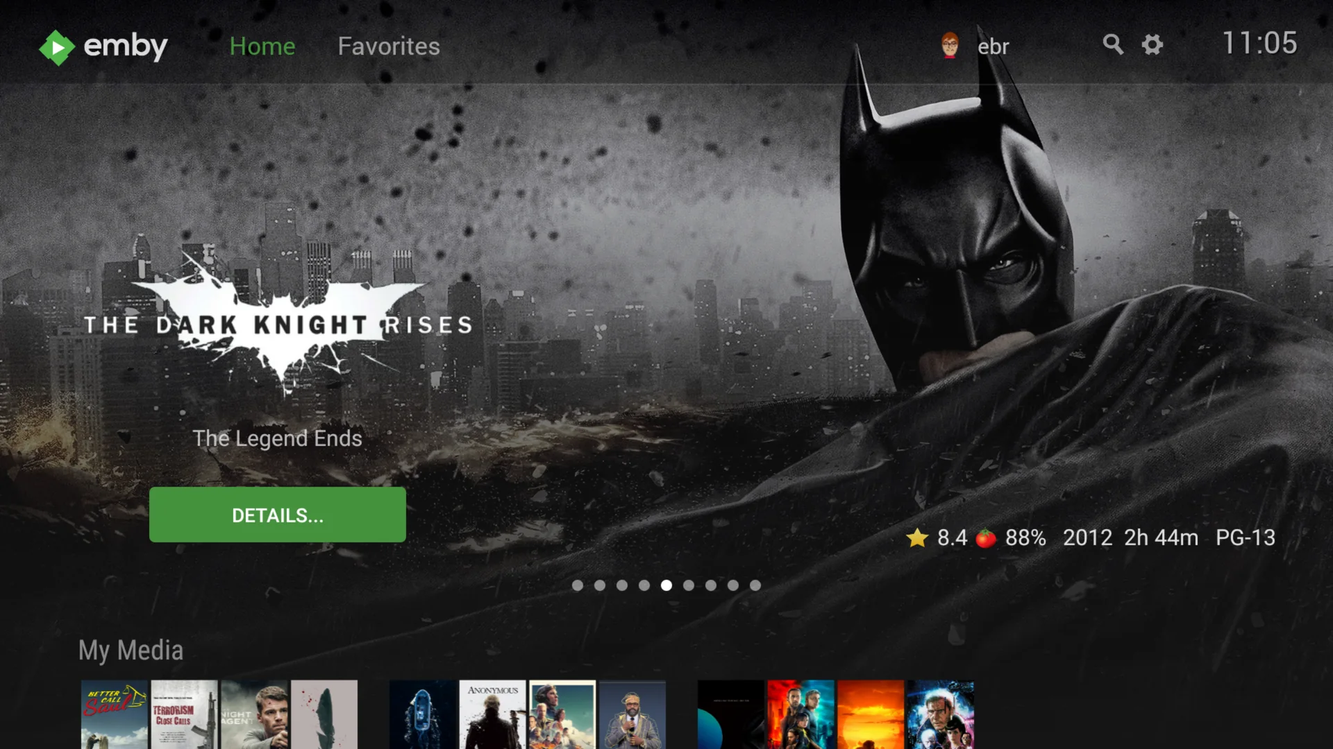 Emby for Fire TV home screen