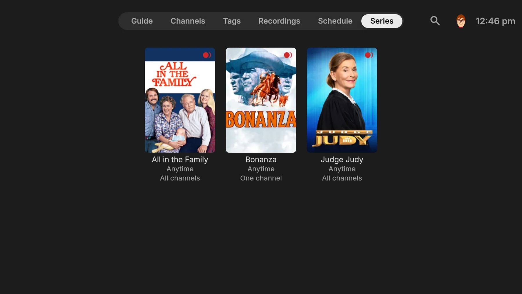 Emby DVR series recordings