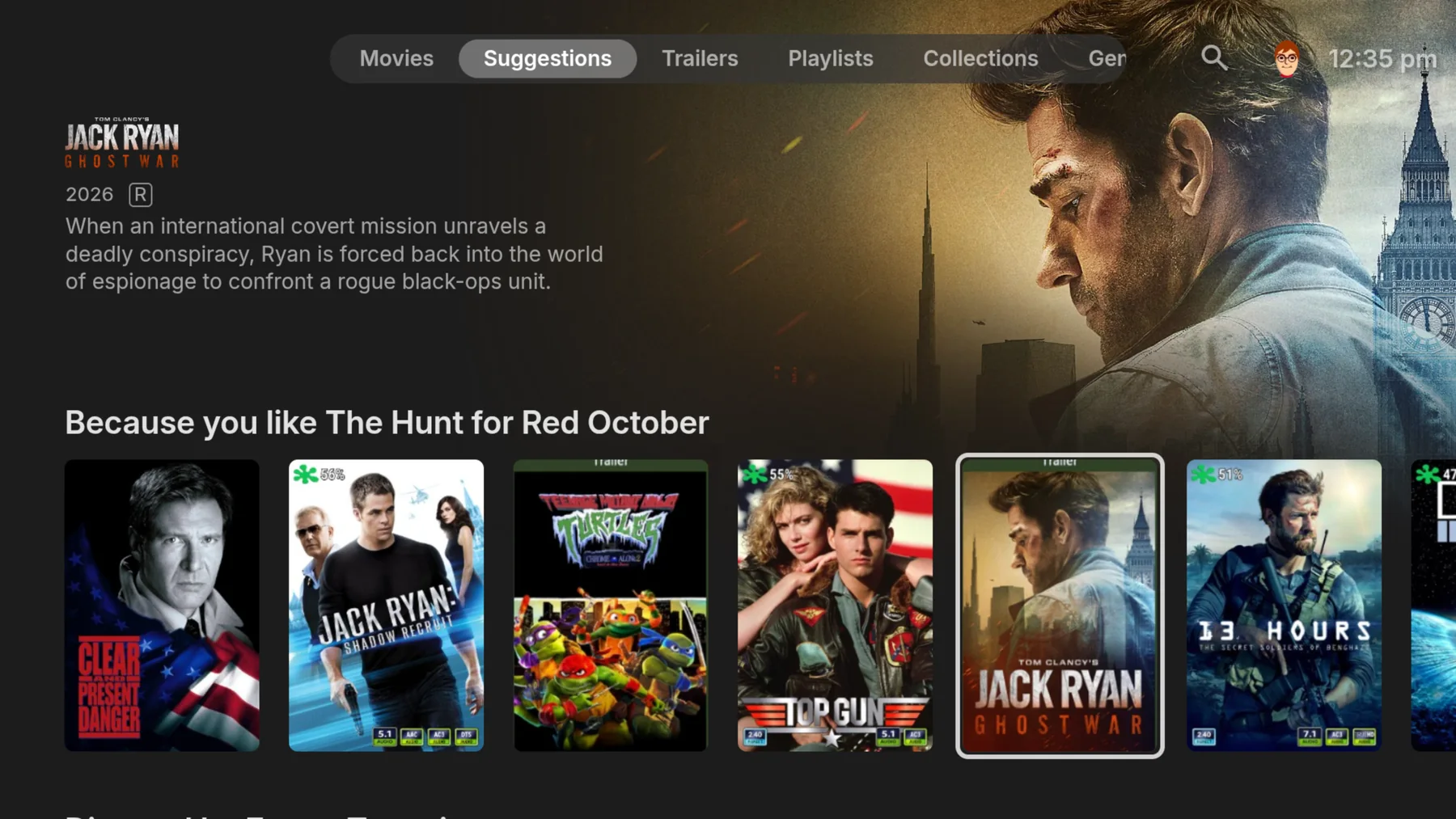 An Emby library with personalized movie suggestions