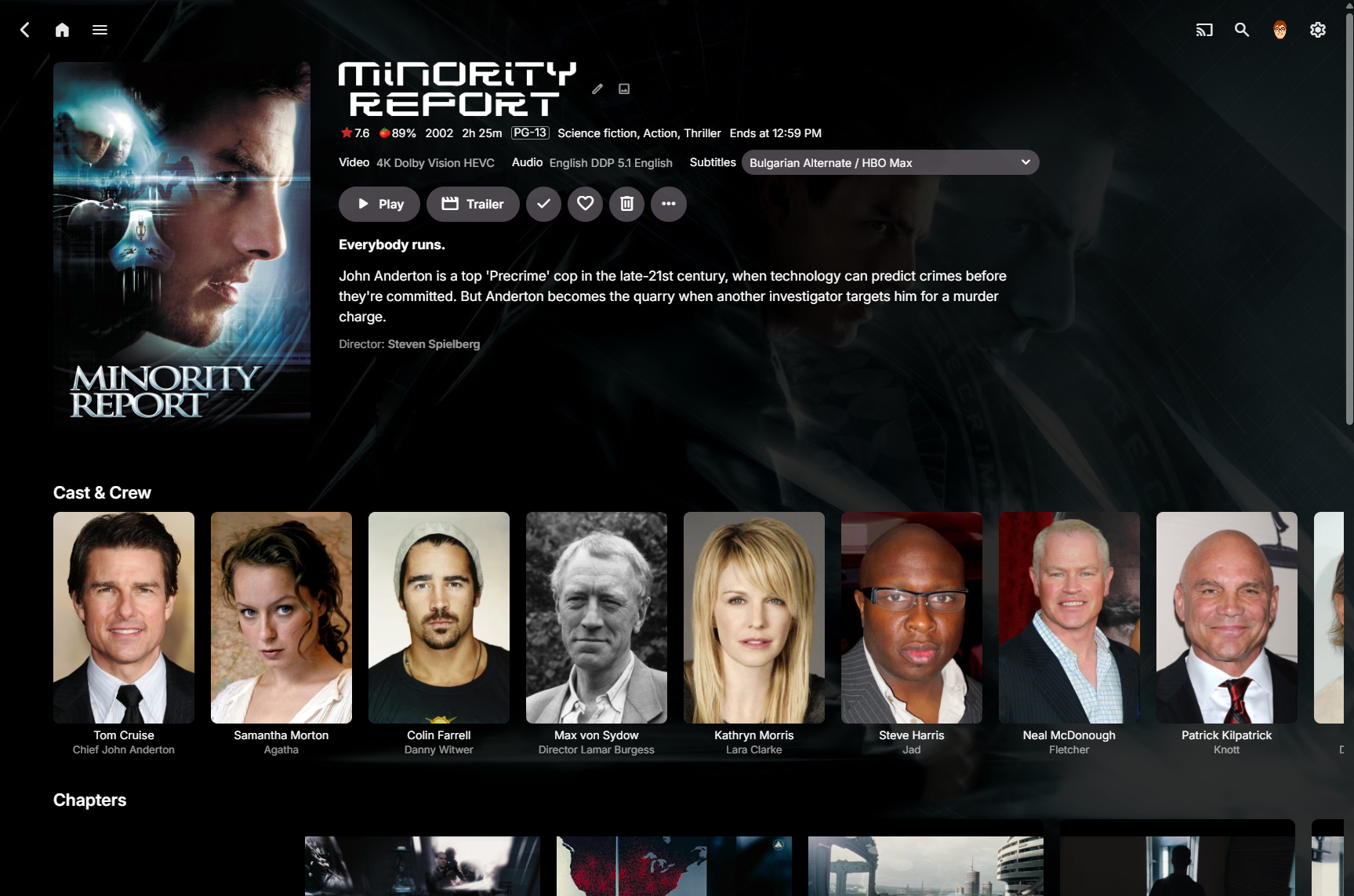 Movie details in the Emby Web App