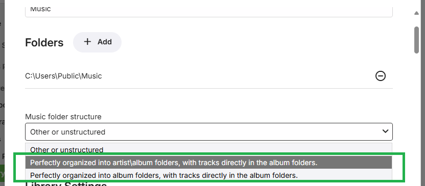 Music Folder Structure Options
